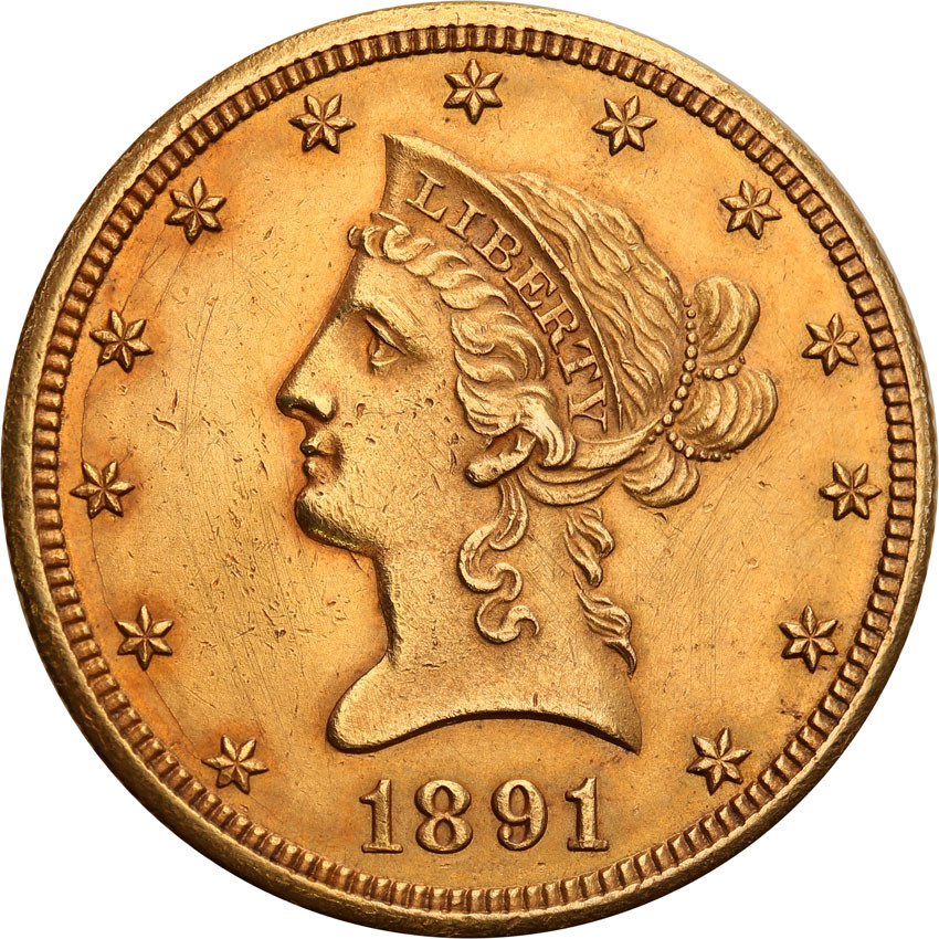 USA. 10 Dolarów 1891 CC (Carson City)